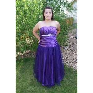 Purple Tulle Prom Dress